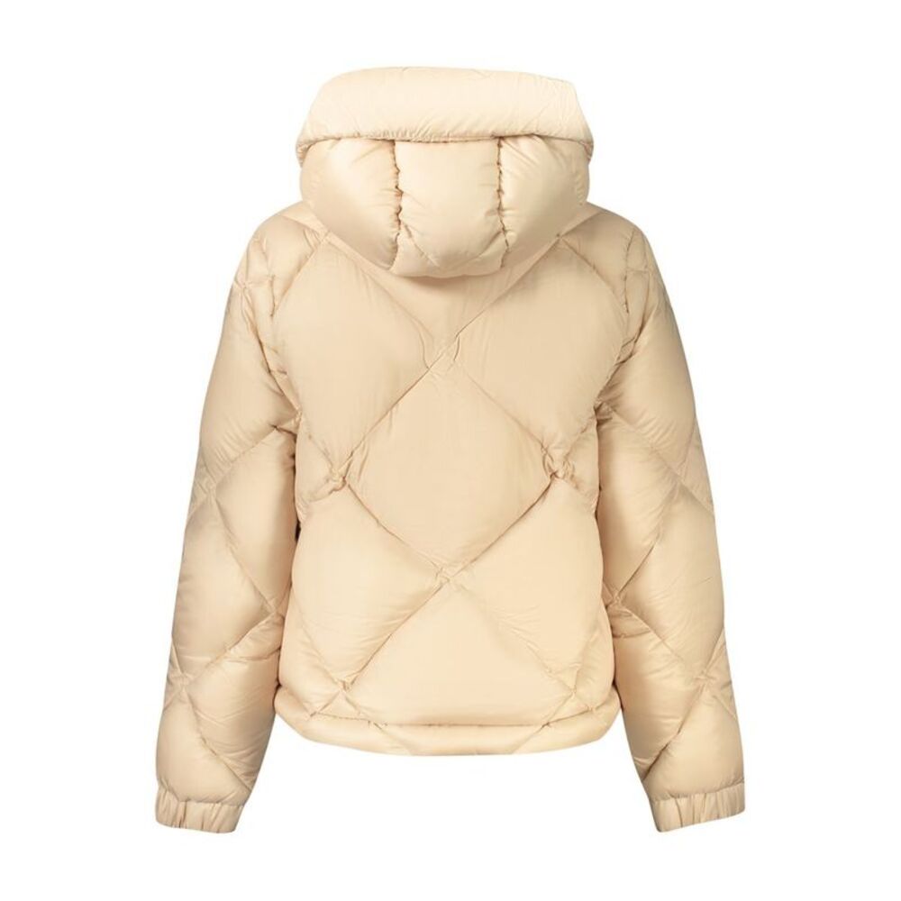 K-WAY Hooded Puffer Jacket Diamond Quilted Women Beige Jackets & Coats - Picture 2 of 2